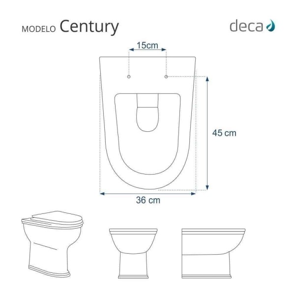 Encontraproduto.com.br - Assento Sanitario com Amortecedor Century Creme para Vaso Deca