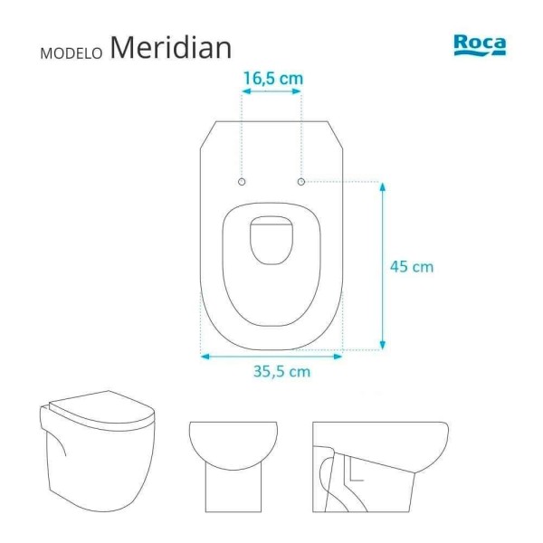 Encontraproduto.com.br - Assento Sanitario com Amortecedor Meridian Branco para vaso Roca