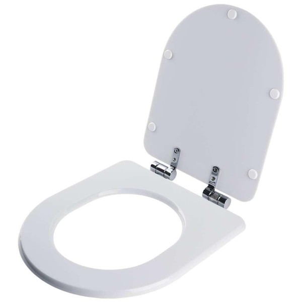 Encontraproduto.com.br - Assento Sanitario com Amortecedor Meridian Branco para vaso Roca
