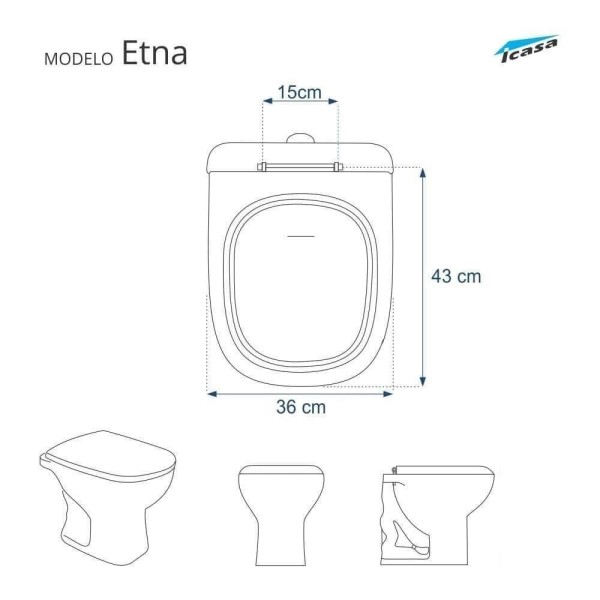 Encontraproduto.com.br - Assento Sanitario Poliester Com Amortecedor Etna Branco Para Vaso Icasa