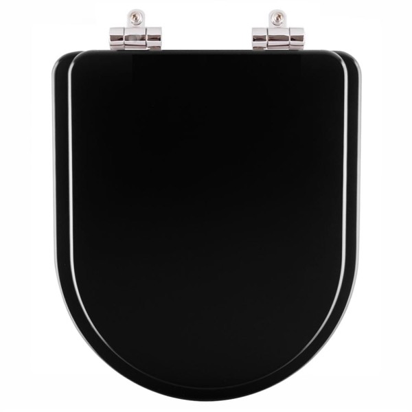 Encontraproduto.com.br - Assento Sanitario com Amortecedor Carrara Preto para Vaso Deca