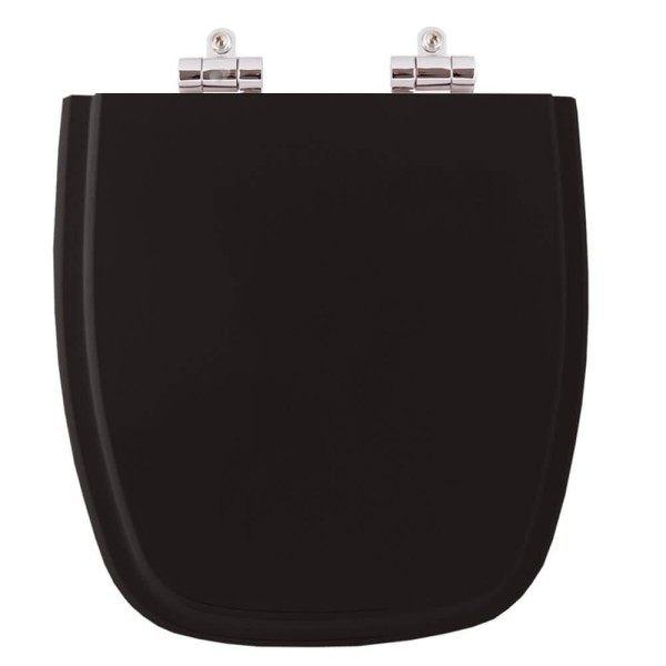 Encontraproduto.com.br - Assento Sanitario Poliester com Amortecedor Fit Preto para Vaso Celite