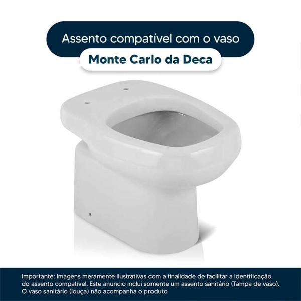 Encontraproduto.com.br - Assento Sanitário Soft Close Monte Carlo Bege Castor Para Vaso Deca