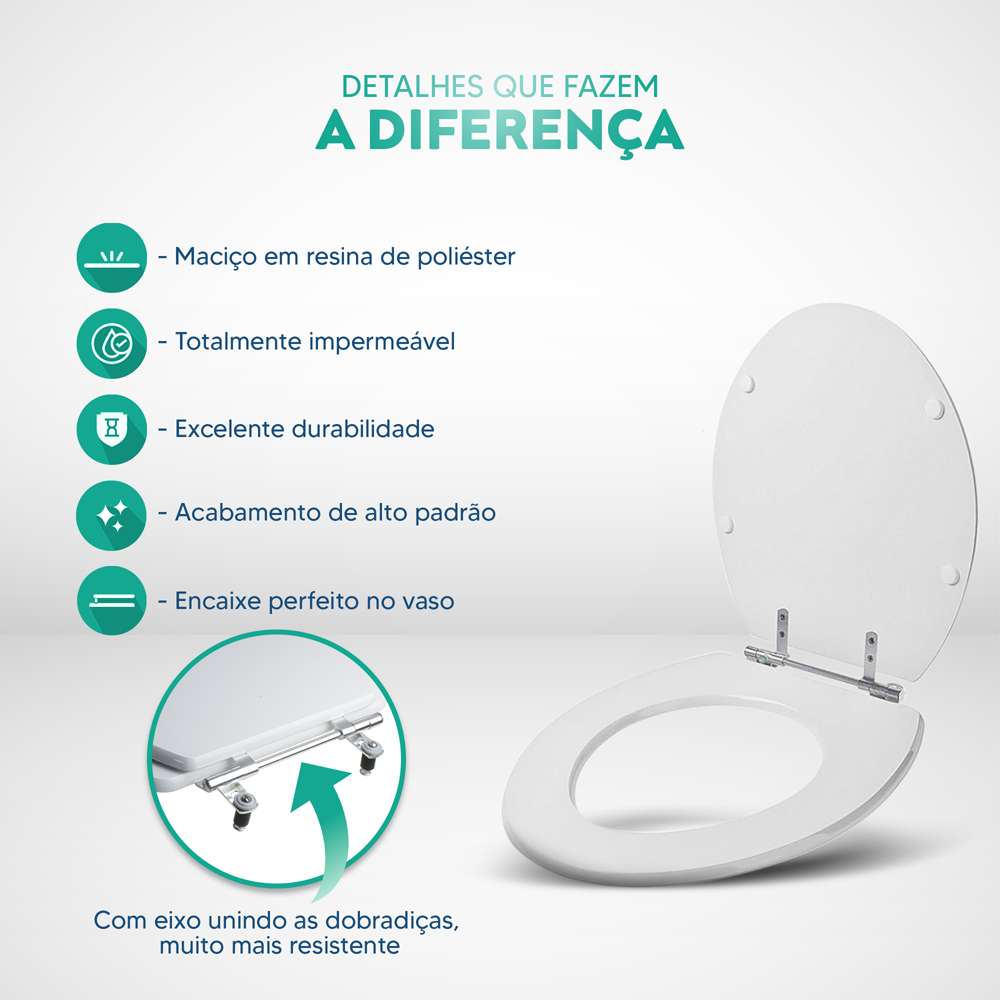 Assento Sanitario Poliester Carina Cristal para vaso Ideal Standard