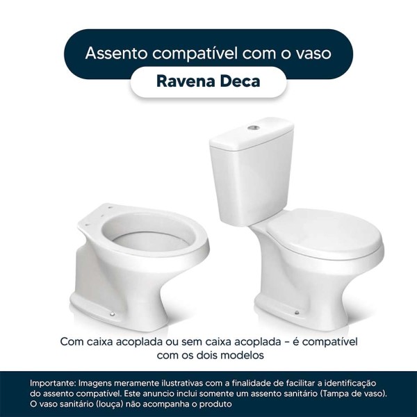 Encontraproduto.com.br - Assento Sanitário Ravena Amendoa para vaso Deca
