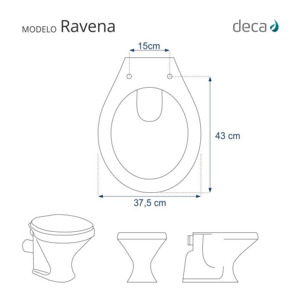 Encontraproduto.com.br - Assento Sanitário Ravena Amendoa para vaso Deca