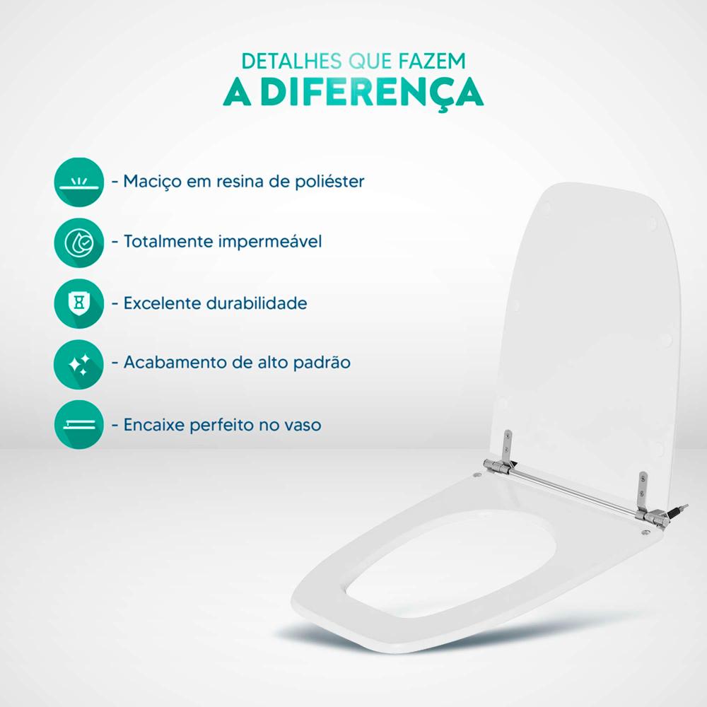 Encontraproduto.com.br - Assento Sanitario Poliester Scala Preto Ideal Standard Cor Ebony