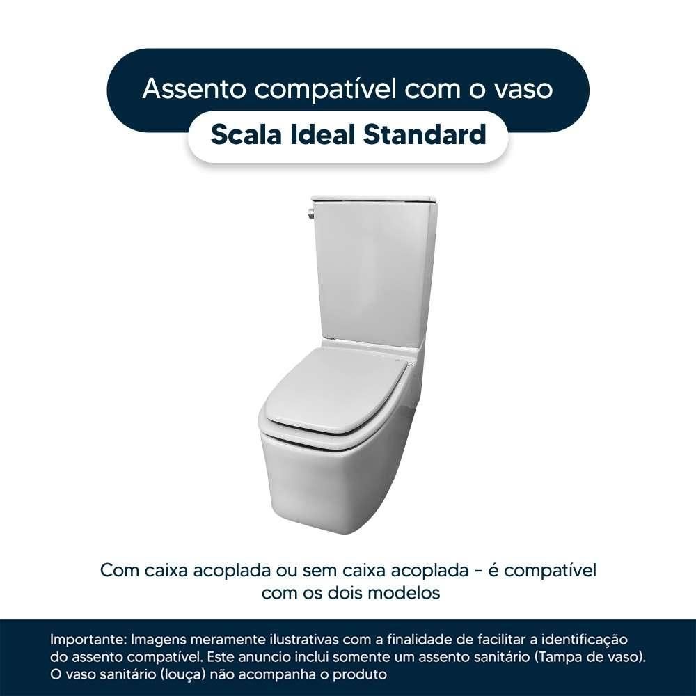 Encontraproduto.com.br - Assento Sanitario Poliester Scala Preto Ideal Standard Cor Ebony
