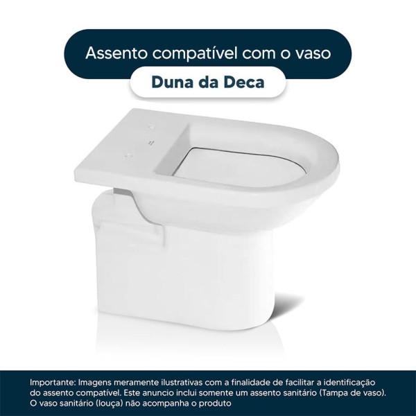 Encontraproduto.com.br - Assento Sanitário Almofadado Duna Branco para vaso Deca