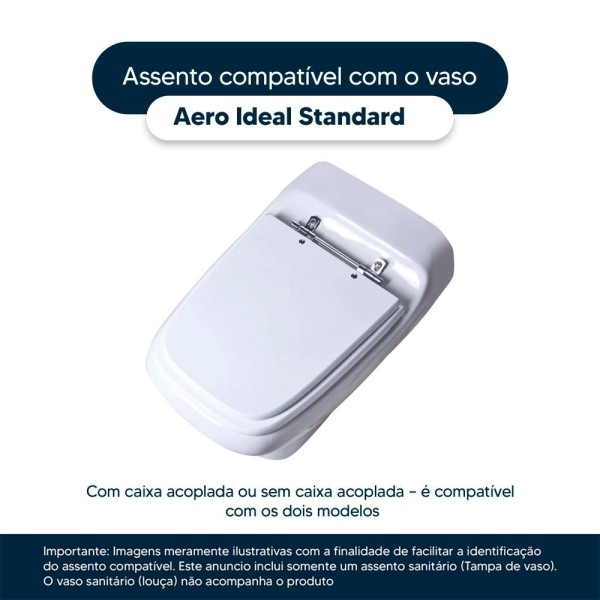 Encontraproduto.com.br - Assento Sanitário Aero Azul Cobalto Para Vaso Ideal Standard