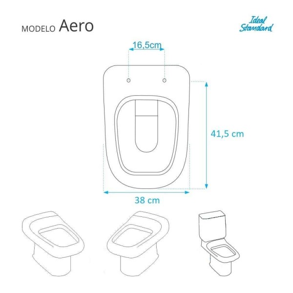 Encontraproduto.com.br - Assento Sanitário Aero Azul Cobalto Para Vaso Ideal Standard