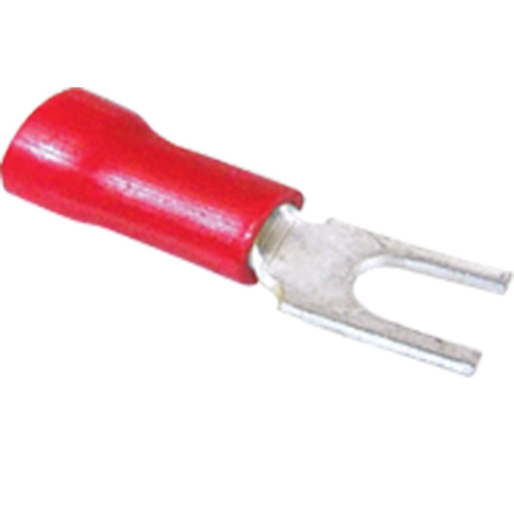 Encontraproduto.com.br - Terminal Forquilha isolado 19A 5,3mm com 20 unidades vermelho A.Santos