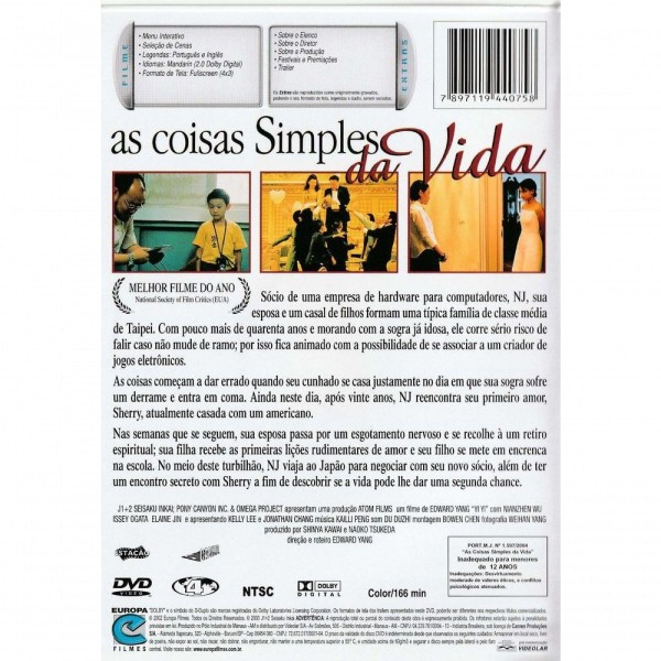 Encontraproduto.com.br - Dvd As Coisas Simples Da Vida (yi Yi) Edward Yang