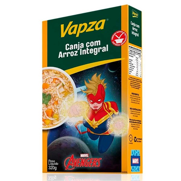 Encontraproduto.com.br - Canja com Arroz Integral Vapza Marvel 320g
