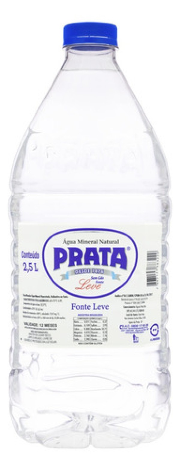 Água Mineral sem Gás Prata 2,5 Litros