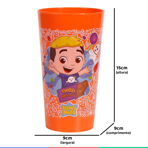 Encontraproduto.com.br - Copo Infantil Para Crianças Copinho 600ml Com Estampa Divertida Livre BPA Luccas Neto Baby Go