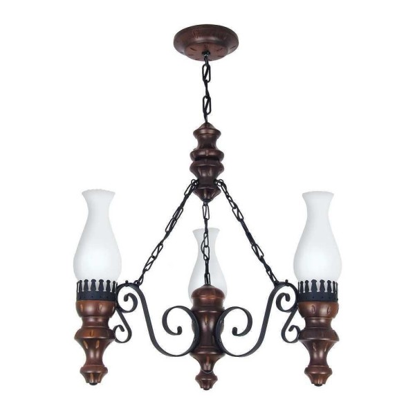 Encontraproduto.com.br - Lustre Rústico Envelhecido3 Lâmpadas 803E