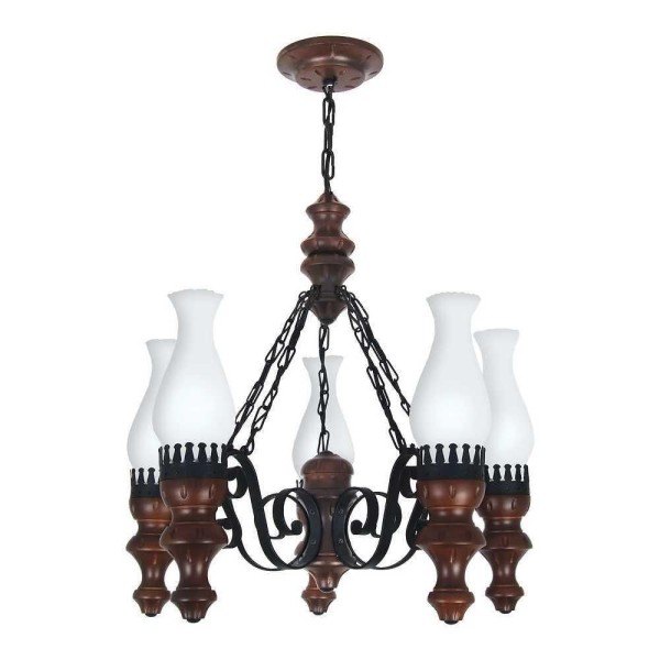 Encontraproduto.com.br - Lustre Rústico Envelhecido 5 Lâmpadas 805E