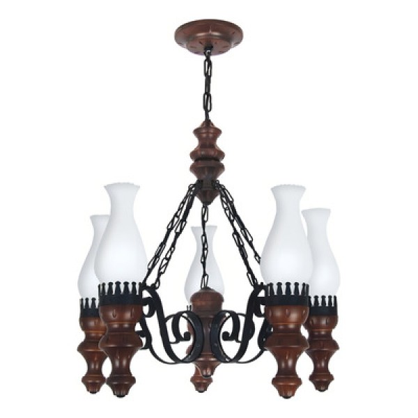 Encontraproduto.com.br - Lustre Rústico Envelhecido 5 Lâmpadas 805E