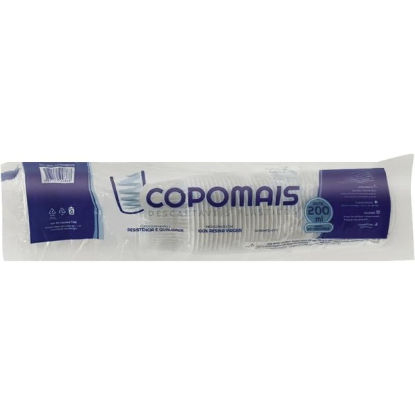 Encontraproduto.com.br - Pote Descartável Copomais Branco - 200ml Pacote com 50 unidades