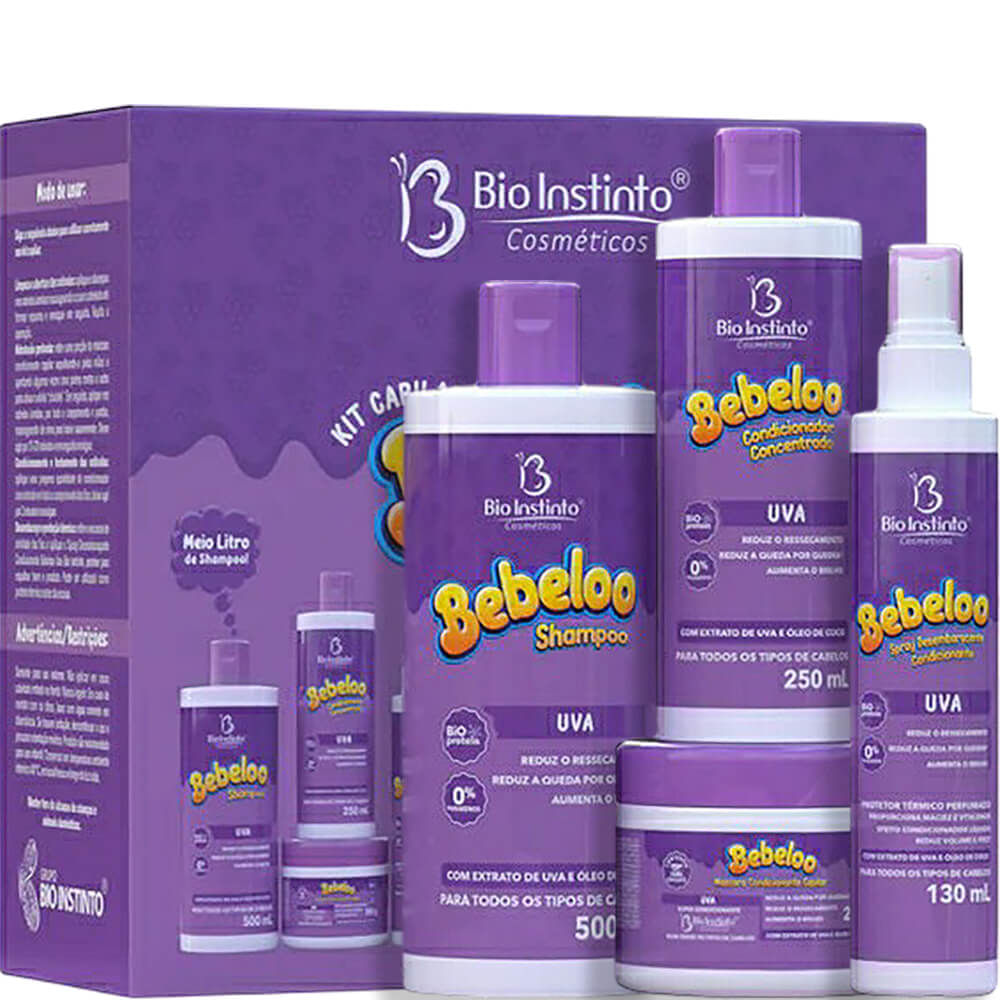 Bio Instinto Bebeloo Uva - Kit Capilar Antiressecamento (4 Produtos)