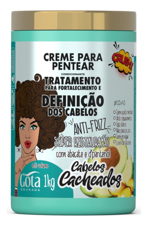 Encontraproduto.com.br - Mascr Cab Gota Dourada 1kg - Cabelos Cacheados