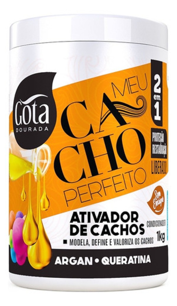 Gota Dourada Cacho Perfeito Argan Queratina Ativador 1kg