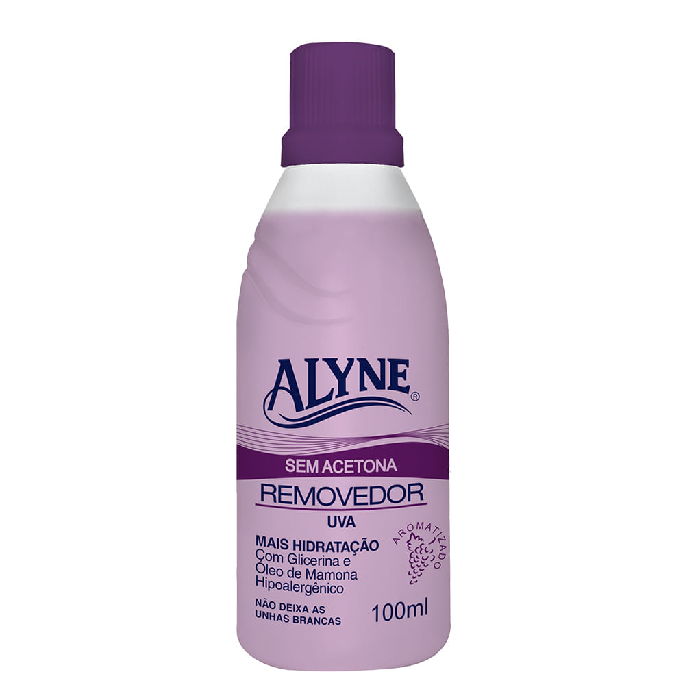 Encontraproduto.com.br - Removedor de Esmalte Alyne Sem Acetona Uva Frasco 100ml
