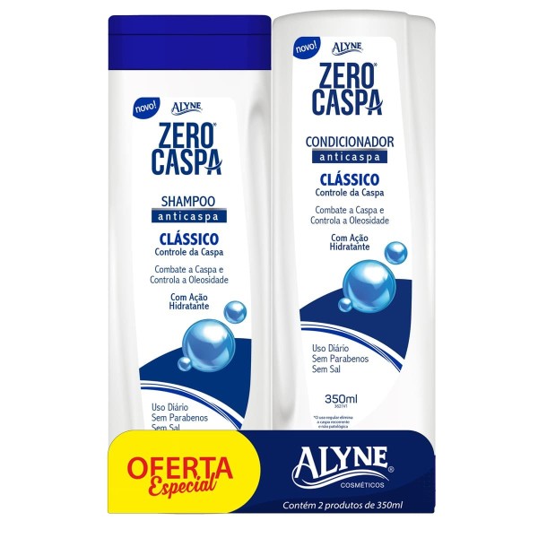 Encontraproduto.com.br - Shampoo + Condicionador Zero Caspa Alyne Anticaspa 350ml