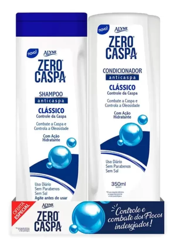 Encontraproduto.com.br - Shampoo + Condicionador Zero Caspa Alyne Anticaspa 350ml