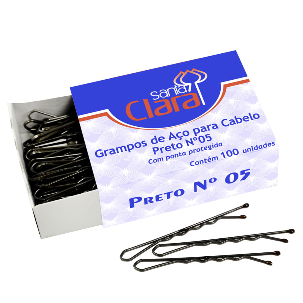Grampo Santa Clara N° 5 Preto 100 Unidades