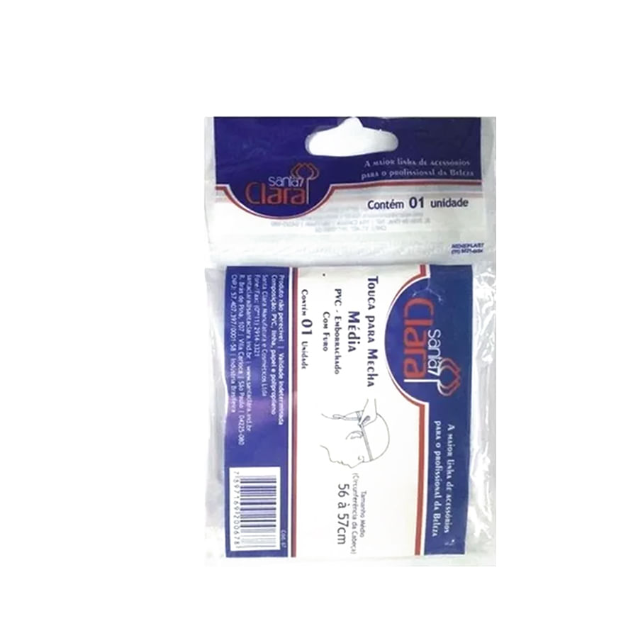 Encontraproduto.com.br - Touca Para Mecha Pvc Com Furo Ref. 67 Emborrachada - Santa Clara