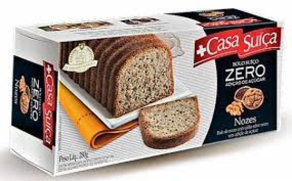 Encontraproduto.com.br - Bolo Suíço com Nozes e Castanha-de-Caju sem Adição de Açúcar Casa Suíça Bem-Estar Caixa 280g