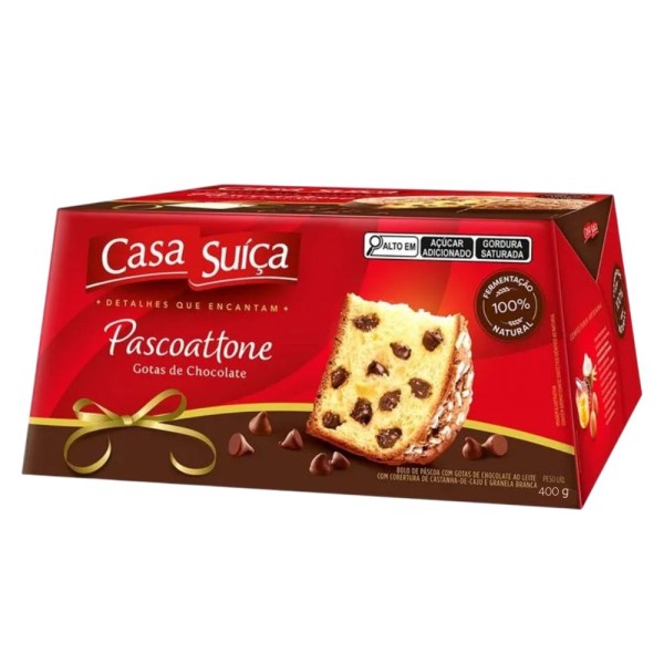 Encontraproduto.com.br - Pascoattone Casa Suíça Gotas de Chocolate Caixeta com 450g
