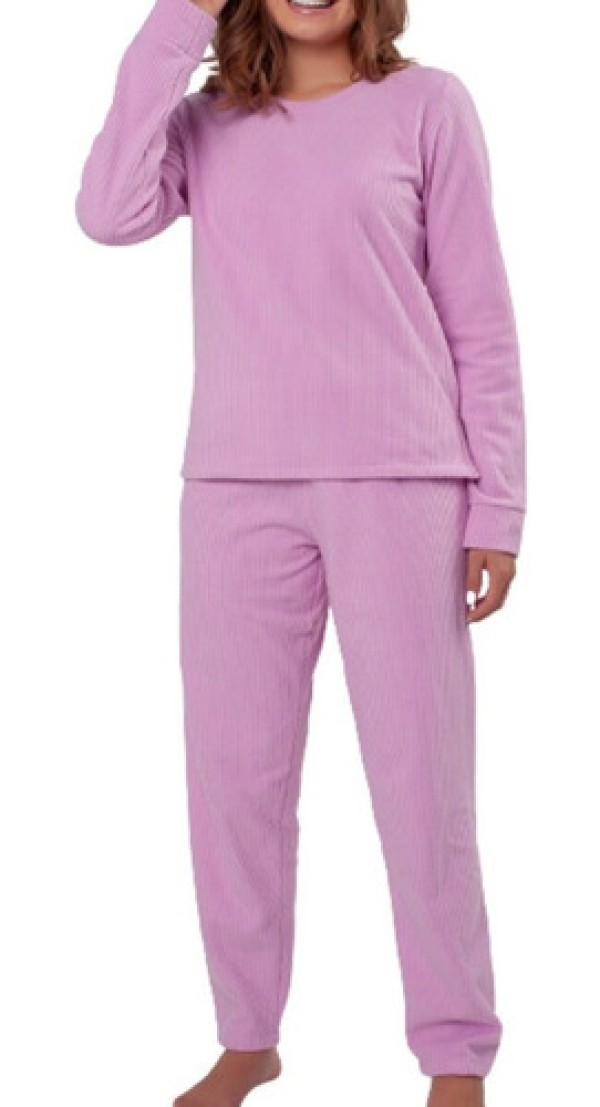 Encontraproduto.com.br - PIJAMA FEMININO LONGO PODIUN 225156 ROSA