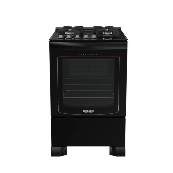 Encontraproduto.com.br - Fogão de Piso Dako 4 Bocas Glass com Mesa de Vidro e Mega Chama Preto – Bivolt