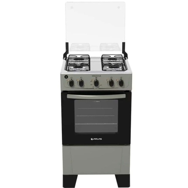 Encontraproduto.com.br - Fogão à Gás 4 Bocas Atlas Mônaco Plus, Bivolt, Titanium