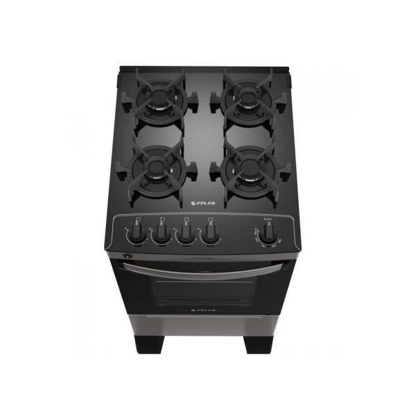 Encontraproduto.com.br - Fogão de Piso Atlas 4 Bocas Agile Up Glass com Mesa de Vidro Inox – Bivolt
