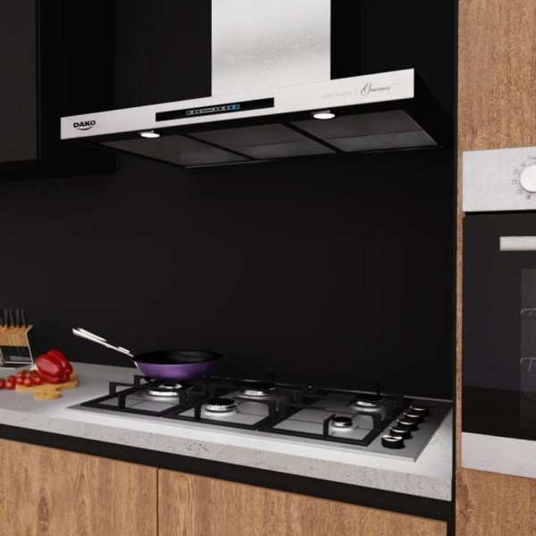 Encontraproduto.com.br - Cooktop A Gás 5B Com Mesa De Aço Inox Escovado Dako Bivolt