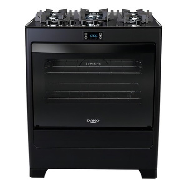 Fogão 4 Bocas Preto Com Mesa De Vidro E Timer Digital Dako Supreme Black Glass Bivolt