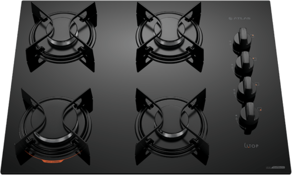 FOGÃO 4 BOCAS ATLAS UTOP GLASS PRETO COOKTOP