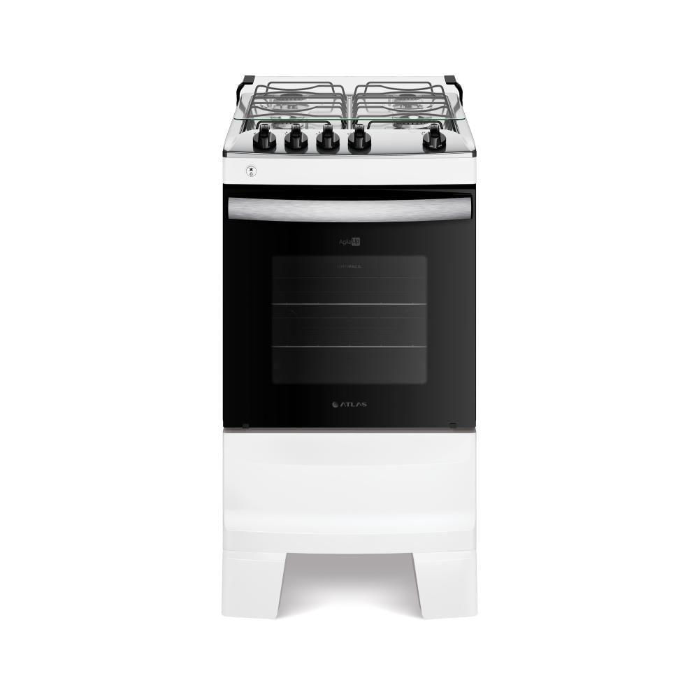 Fogão Atlas Agile Up 4 Bocas com Mesa Inox Bivolt - Branco
