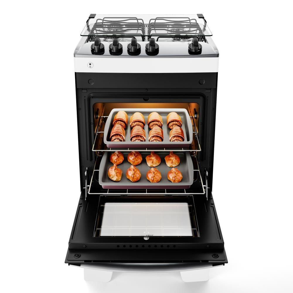 Encontraproduto.com.br - Fogão Atlas Agile Up 4 Bocas com Mesa Inox Bivolt - Branco