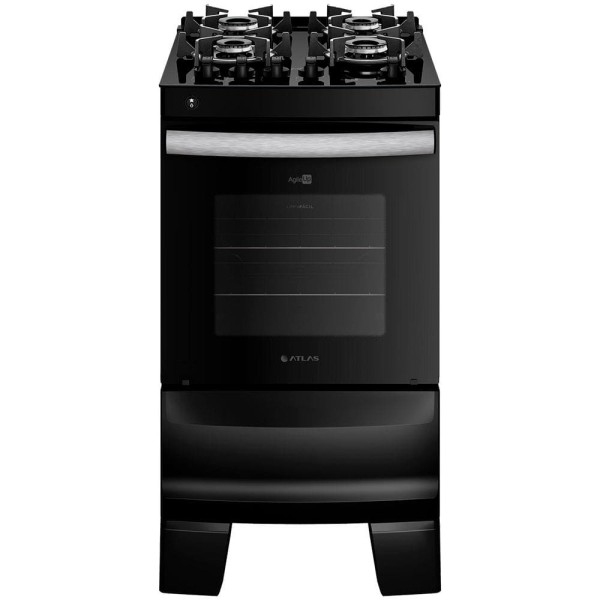 Encontraproduto.com.br - FOGÃO 4 BOCAS ATLAS AGILE GLASS PRETO