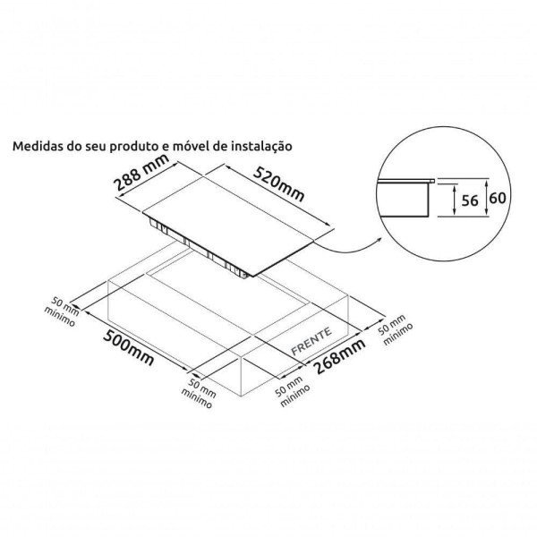 Encontraproduto.com.br - Cooktop De Indução Dako 2 Bocas Preto Com Zona Flexível 220v