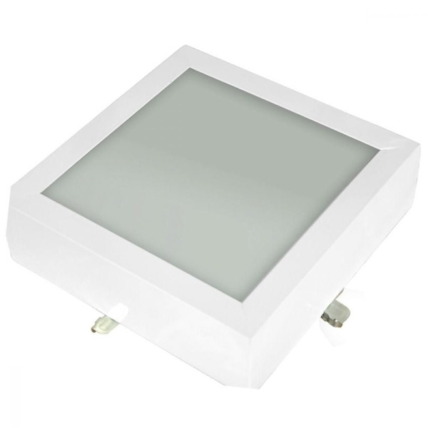 Encontraproduto.com.br - Plafon Space Quadrado Alumínio Vidro Fosco E-27 3 Lâmpadas 60w Home Line Bivolt