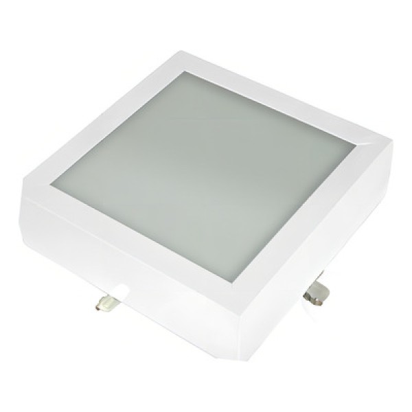 Encontraproduto.com.br - Plafon Space Quadrado Alumínio Vidro Fosco E-27 3 Lâmpadas 60w Home Line Bivolt