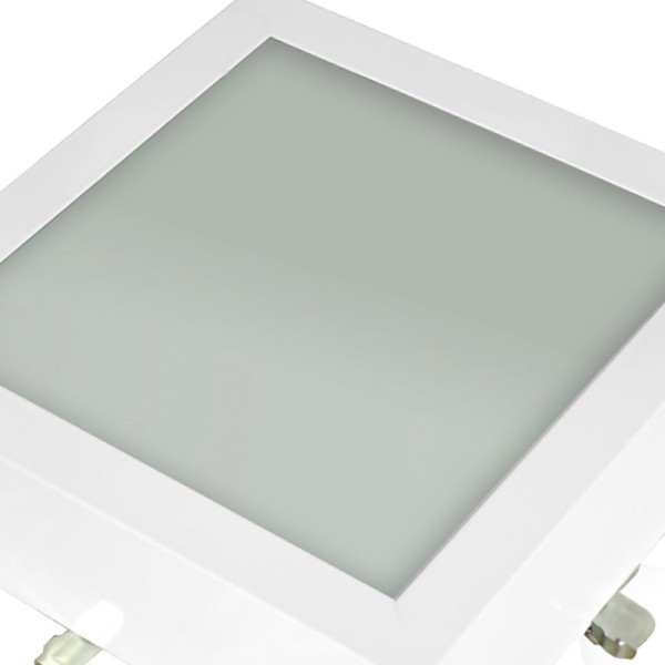 Encontraproduto.com.br - Plafon Space Quadrado Alumínio Vidro Fosco E-27 3 Lâmpadas 60w Home Line Bivolt