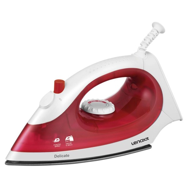 Encontraproduto.com.br - Ferro de Passar a Vapor Lenoxx Delicate Red 220V
