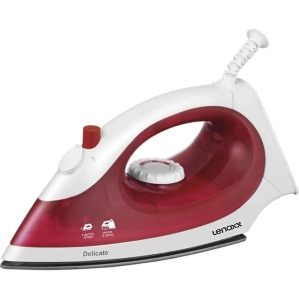 Encontraproduto.com.br - Ferro de Passar a Vapor Lenoxx Delicate Red 220V